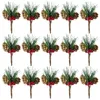 Dekorativa blommor JFBL 30 PCS Artificial Pine Cone Picks and Red Berry Mini Tree For Christmas Party Flower Wreaths Decoration