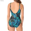 Women's Swimwear Sexy Large Size One-piece Swimsuit with Enclosed Enlarged Print Swimsuit Women 2024 Monokini Backless Hollow Summer Bathing Suit Y240402