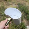 Leveringen draagbare aluminium kantine set met beker en dek af van camping kookgerei mess kit voor het wandelen van backpacken picknick