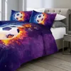 Bedding Sets Beddingoutlettlet Football Water and Fire Toupet Capa meninos adolescentes Decoração de poliéster Conjunto de amantes