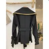 Trench da donna Splicing Cappotto casual Donna Giacca a vento corta 2024 Giacca primavera autunno Cappotto femminile Moda Cintura allentata Manica lunga