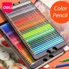 Pencils Deli Oil 24/36/48/72 Colored Pencil Wood Graffiti Iron Box Fill Pen Advanced Colored Lead Painting Sketch School Art Supplies