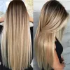 Wigs WHIMSICAL W Long Straight Black Wigs For Women Black Blonde Natural Middle Part Heat Resistant Hair Synthetic Wig