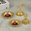 Party Decoration Muslim Rume Burner Ramadan Mini Golden Tower Ornament Hollow Decor