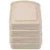 Plates 4 Pcs Sandwich Box Fruit Case Outdoor Bread Container Containers Bamboo Fiber Sealing Child