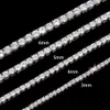 2-6mm Moissanite Tennis Chain Nglaces S Sterling Sier Real Diamond Necklace for Women with Gra Free Shipping