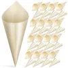 Copos descartáveis Stravos 100 PCs Cones de degustação de madeira Os suportes de alimentos de sorvete de madeira para festas atendidas para eventos buffets de copo de plástico