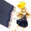 Pencils 12 / 24 Colors Set Watercolor Pencils Drawing Sketching Art Painting Brush Hnadle Children Comic Graffiti Wooden Colored Pencil