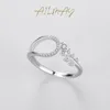 Klusterringar STL S925 Sterling Silver Ring för kvinnor i Europa och Amerika Light Luxury Fresh Leaves Index