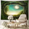 Wandteppiche Mondlicht Wald Wandteppich wand hängen abstrakte Kunst Hippie Natural Landschaft Wohnzimmer Schlafzimmer Wohnkultur