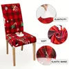 Stuhlabdeckungen 4/6pcs wiederverwendbares Weihnachtsfutterraum Tree Santa Claus Elk Stoffchair Fügen Sie festliche Wohnkultur hinzu