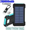 Mobiltelefon Power Banks 200AH Solar Power Bank Outdoor Camping Stor kapacitet Backup Power Supply Snabbladdning LED SOS Falllight PowerBank för Xiaomei 2443