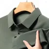Мужские поло в 2024 мужская рубашка поло в деловой осень футболка с длинным рукавом повседневная мужская подгонка Страмная корейская кнопка одежды рубашки