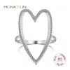 Ringe Monkton S925 Sterling Silver Super Heart Engagement Ringe für Frauen Luxusschmuck für Ehering -Jubiläumsgeschenk für Liebhaber