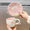 Koppar tefat söt mugg kawaii keramik japansk dryck ware återanvändbar kaffekopp frukost personliga presentidéer tassen kaffee hem trädgård