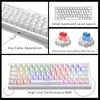 Klawiatury Zifriend ZA63 Mechaniczna klawiatura 63 Kluczowy kabel wtyczka RGB RGB Red Blue Game Anti kolorystyka 60% klawiatura biała klawiatura okładka 2404