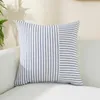 Pillow Thick Cotton Linen Striped Cover 45x45 50x50 60x60cm Decorative For Sofa Livingroom Decor Pillowcase