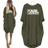 Casual Dres Women Losse Dres Karl Letter Print Plus Size Clothing Dr. F8AT#