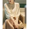 Silk Shig Taille Shirt Satin Womens Blouse Summer Summer Soueve Top Casual Female Coréen Style Clothing Ycmyunyan 240327