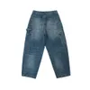 Jeans de jean denim perforé pour le pantalon de mendiant de drapar lâche de nouveau tube droit de printemps, pantalon décontracté