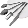 Platthülle Sets Buntes Geschirr Set hochwertiger Edelstahl -Besteck Messer Forks Tee Löffel Tischgeschirr Küchen Silber