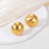 Studörhängen mode rostfritt stål halv boll geometrisk guld färg klassisk metall vattentäta smycken gåvor för kvinnor