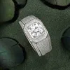 Cluster Rings Newshe 925 Серебряные обручальные кольца для мужчин 7x7 мм круглый мойассанитовый кольцо роскошные украшения L240402