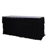 Table Skirt 3-Layer Elastic Mesh Fluffy Tulle Tableware Tablecloth For Party Wedding Birthday Home Decoration