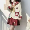 Kleidung setzt japanische und koreanische Kindergarten JK Uniform Sailor Suit School Outfits Frauen Cosplay rot Weiß