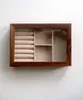 Retro HighEnd Walnut Solid Wood Jewelry Box With Acrylic Glass Cover Linen Lining Necklace Ring Earring Storage Display 240327