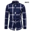 Chemises habillées pour hommes Stripe d'automne masculin Stripe Casual Flannel Plaid Shirt Top Men Slim Business Office à carreaux