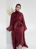 Vestido de festa muçulmano Eid de roupas étnicas para mulheres abaya com cachecol hijab cardigan jalabiya vestidos longos marrocos kaftan ramadan vestido