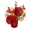 Decoratieve bloemen Chinees jaar Lucky Bucket Ornament met licht voor thuiskantoor decor