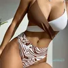 Lu Mulher Alinhada Mulher Cintura de Asadia Sexy Split Roupa High Roupa de duas peças Singo de biquíni para meninas Terno da praia de praia Mulher Lemon Lady Gry Gir