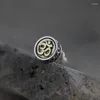 Stud Earrings Real 925 Sterling Silver OM Mantra For Women And Men Retro Antique Style Six-Word Sutra Buddhism Jewelry