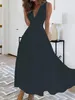 Casual Dresses V-neck Party Long Dress Women Night White High Waist Dance Wedding Prom Bridesmaid Maxi Y2k Summer Vestidos