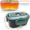 2024 Electric Heating Lunch Box for Car 12V Truck 24V 110V 220V US EU PLUS Lunchbox Heated Lunch Container for Food Warmer Electric Heating