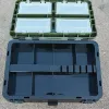 Boîtes Boîte à outils de pêche verte militaire avec pêche à la main à la manche avec boîte à outils