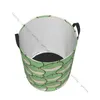 Laundry Bags Basket Round Dirty Clothes Storage Foldable Cute Smile Crocodile Face Hamper Organizer