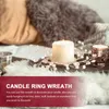 Candle Holders Christmas Decorations Party Acrylic Wreath DIY Front Door Table Beads Wreaths Xmas Beaded Holder Ring Ornaments Candles