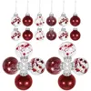 Figurines décoratines Decoration Tree suspendue décorations de Noël 6 cm 24 pièces Transparent Balls Pendants (or)