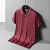 Men's Polos Stylish Turn-down Collar Button Polo Shirts Clothing Short Sleeve Summer Business Casual Solid Color All-match T-shirts