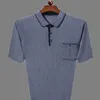 Mode d'été classique affaires décontracté hommes vêtements surdimensionné confortable tendance contraste couleur épissé poche Polo 240320