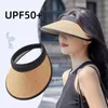 Berets Sun Protection Straw Hat Trendy Visors UV Empty Top Large Eaves Beach