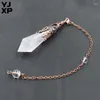 Colliers de pendentif yjxp 1 pcs Naturel Stone mélangé Reiki guérison Pendule Pendants 12 Crystal Dowshing Bijoux