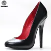 Talltor 5,5 tum stilett High Heel Unisex Sleek Night Club Round Toe Pump Plus Size Size Shoes Party Shoes Size3646 i lager