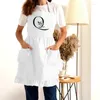 Party Supplies Personalized Initial Apron Custom Letter Gift For Mom Ruffled Aprons Women Cute Kitchen