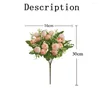 Dekorativa blommor Artificial Peony Simulated Tea Rose Diy 15 Heads Wedding Bouquet Camellia Flower Faux Silk Home Decoration