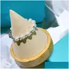 Бисер 925 Sier Pearl Bracelets Strands Женщины Простые летние браслет.