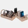 Förvaringsflaskor Hårhoppar som visar Stand Solid Wood Box Phone Holder för din bilens pannbandsdisplay